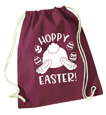 Hoppy Easter maroon drawstring bag