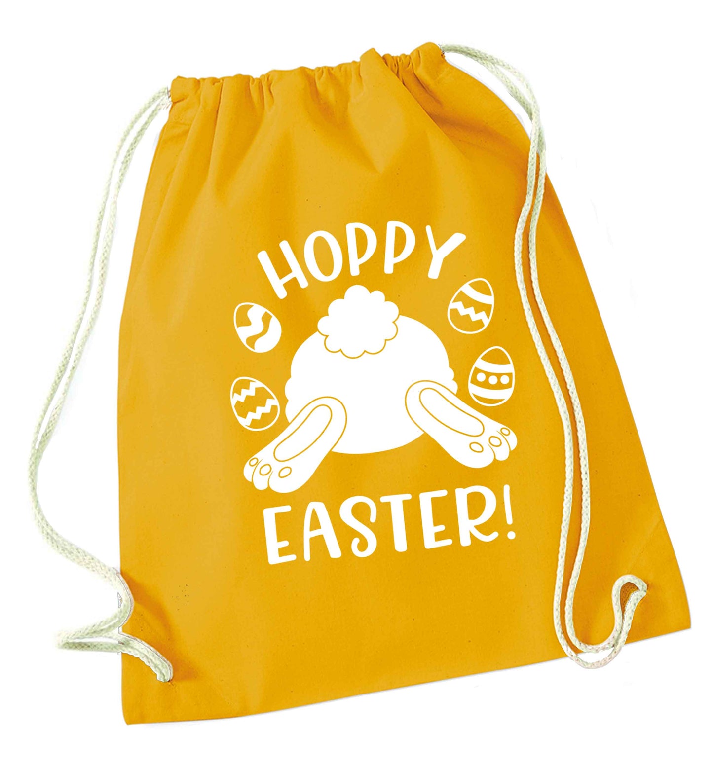 Hoppy Easter mustard drawstring bag