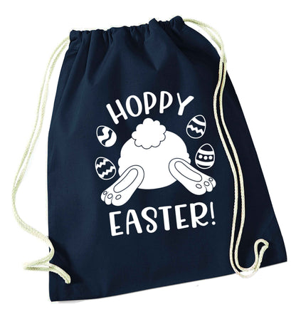 Hoppy Easter navy drawstring bag