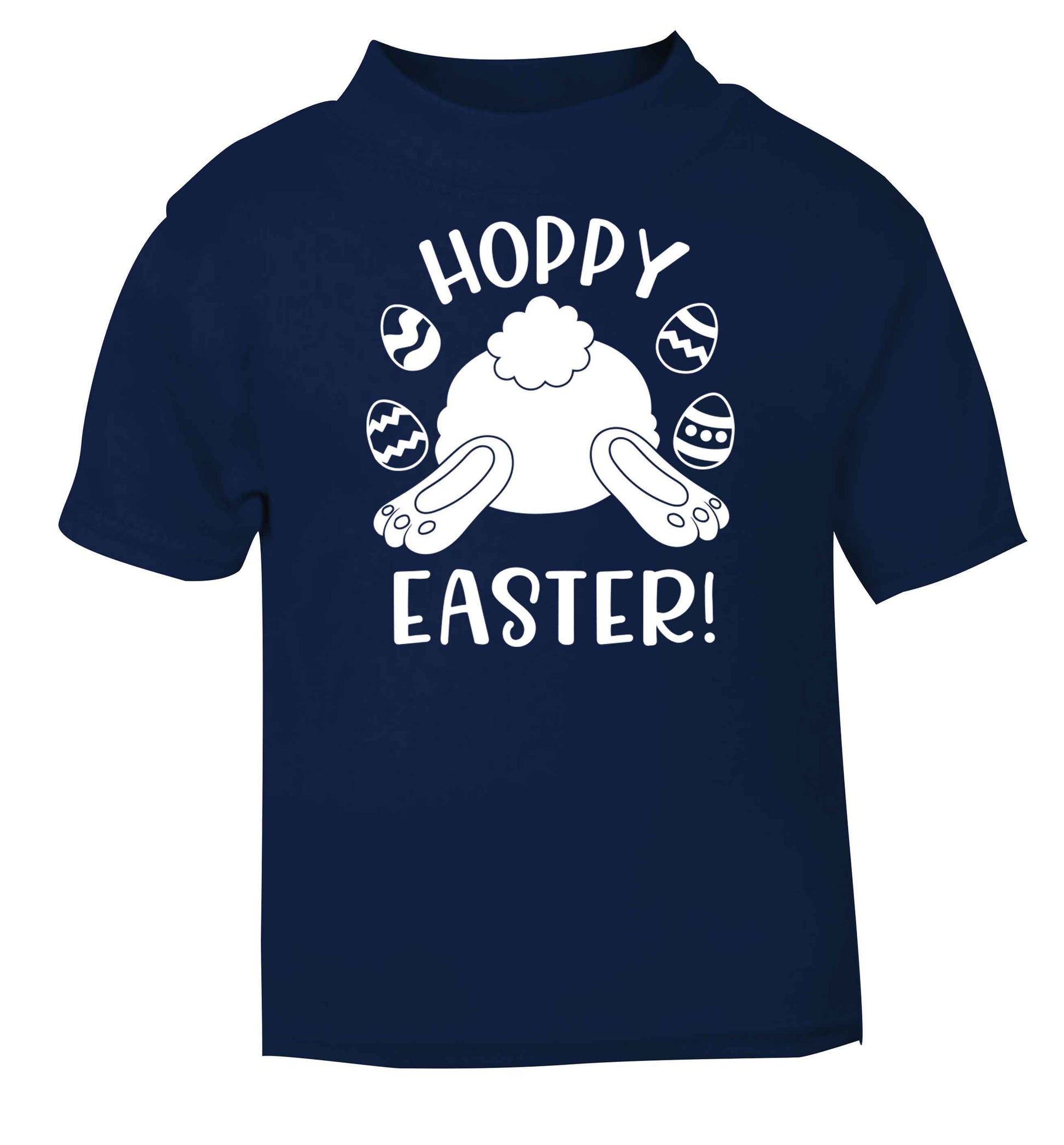 Hoppy Easter navy baby toddler Tshirt 2 Years