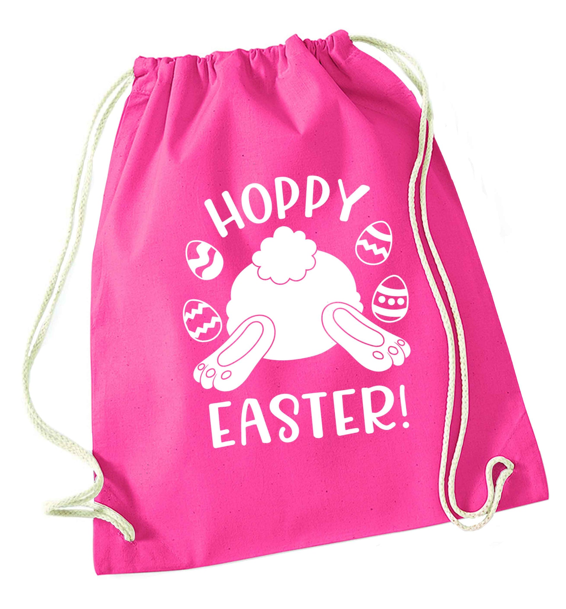 Hoppy Easter pink drawstring bag