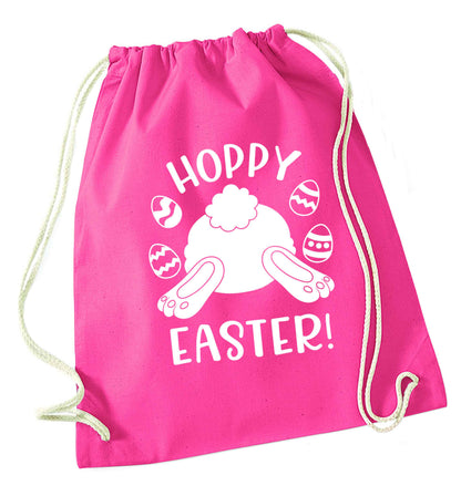 Hoppy Easter pink drawstring bag
