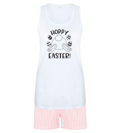 Hoppy Easter size XL women's pyjama shorts set in pink 