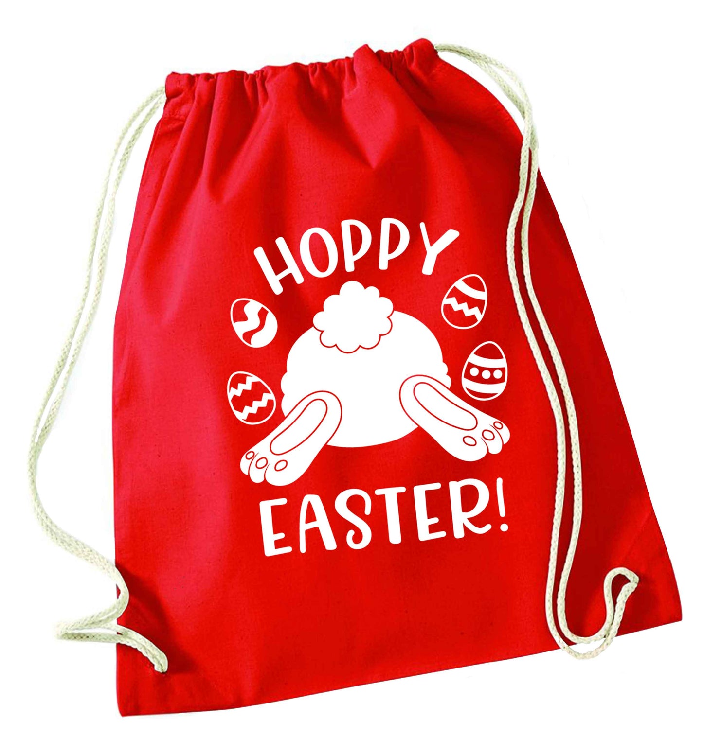 Hoppy Easter red drawstring bag 