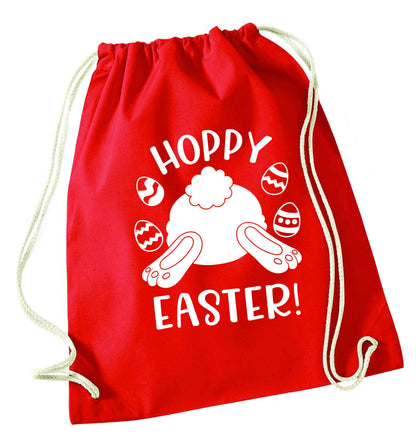 Hoppy Easter red drawstring bag 