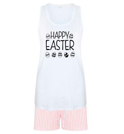 Happy Easter size XL women's pyjama shorts set in pink 