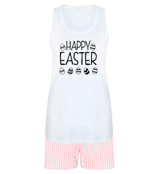 Happy Easter size XL women's pyjama shorts set in pink 