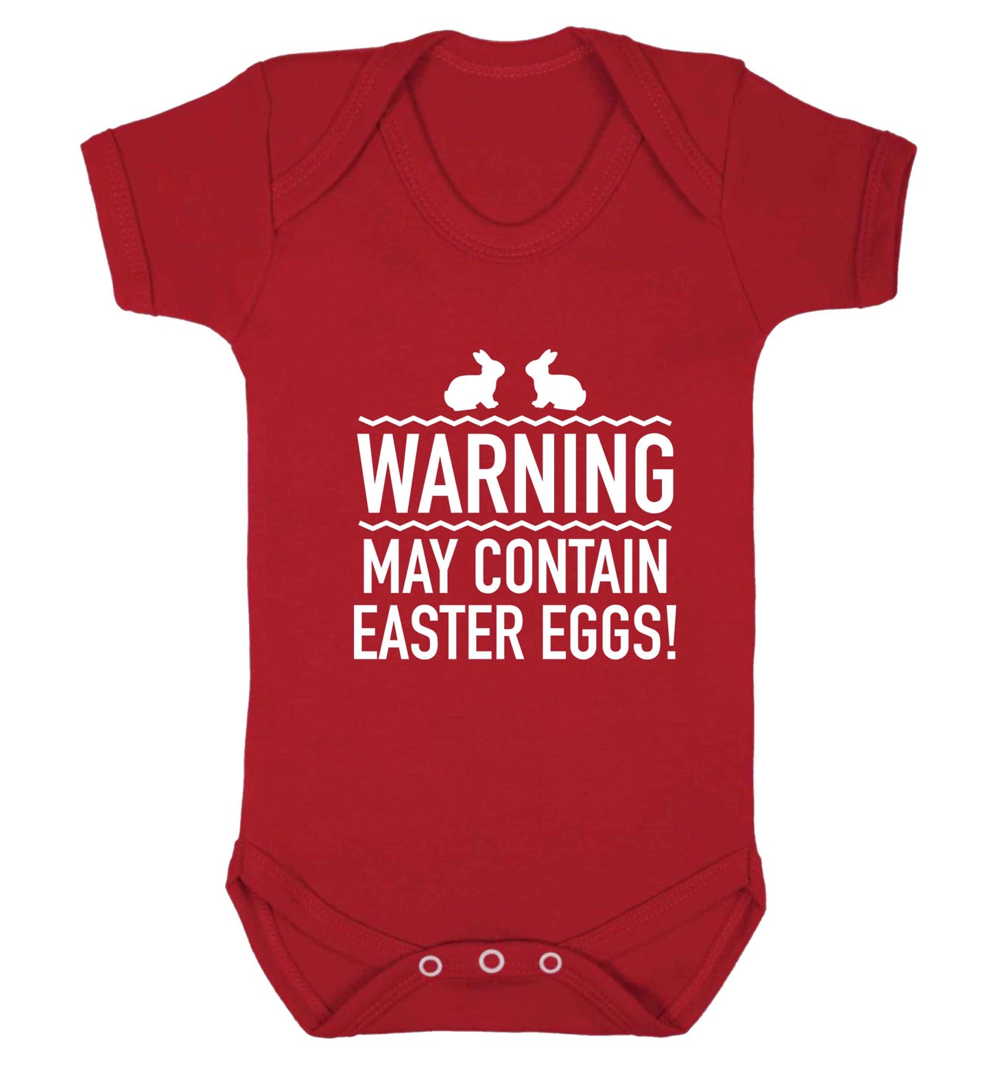 Warning may contain Easter eggs baby vest red 18-24 months