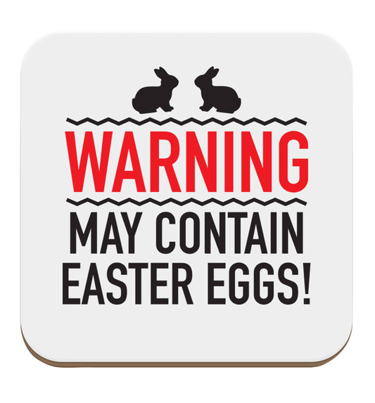 Warning may contain Easter eggs set of four coasters