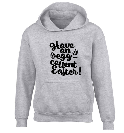 Have an eggcellent Easter children's grey hoodie 12-13 Years