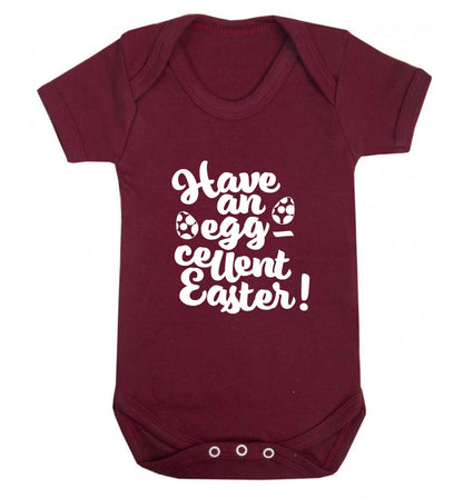Have an eggcellent Easter baby vest maroon 18-24 months