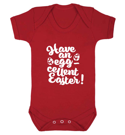 Have an eggcellent Easter baby vest red 18-24 months