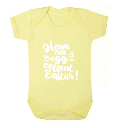 Have an eggcellent Easter baby vest pale yellow 18-24 months