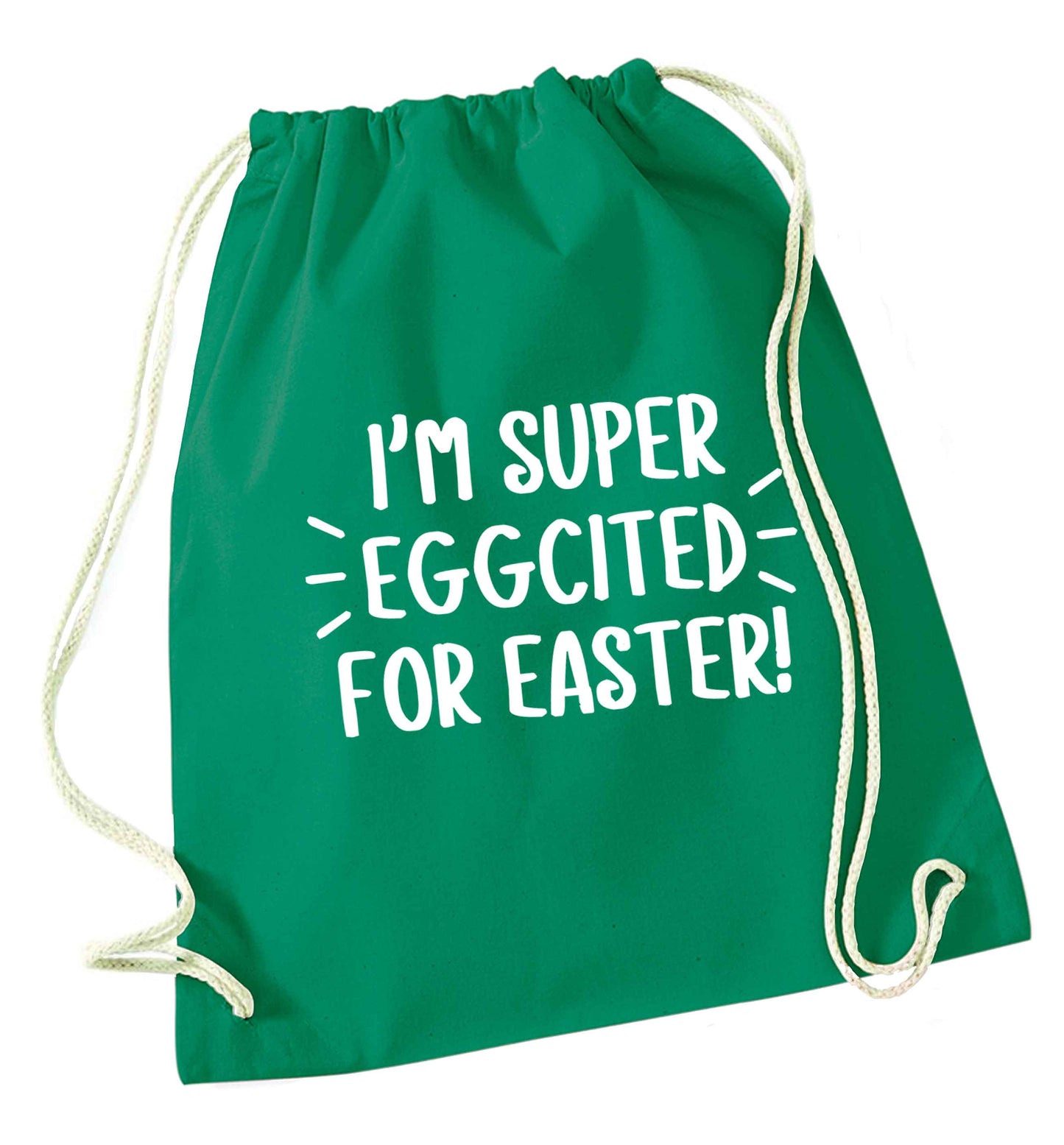 I'm super eggcited for Easter green drawstring bag