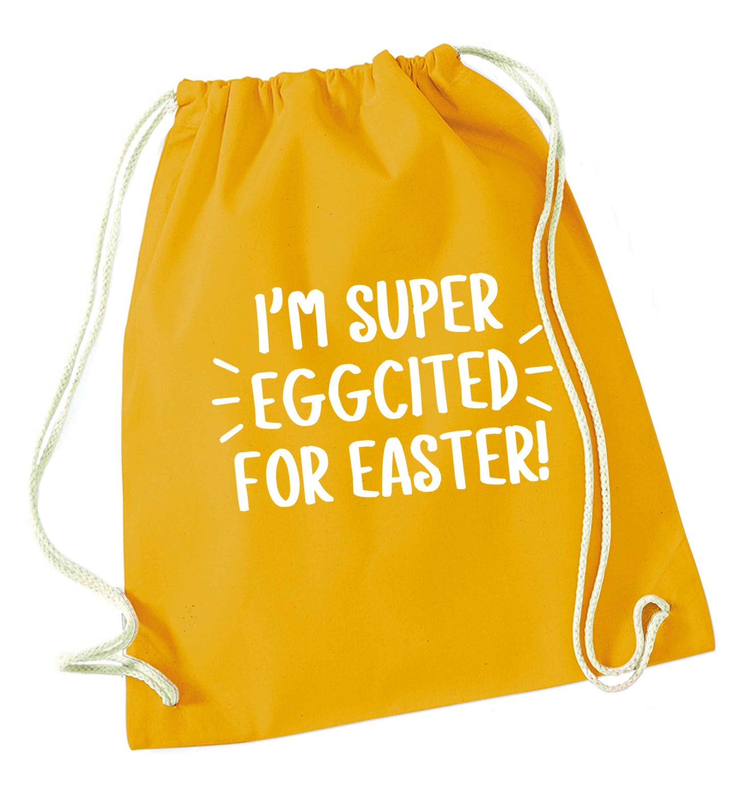 I'm super eggcited for Easter mustard drawstring bag