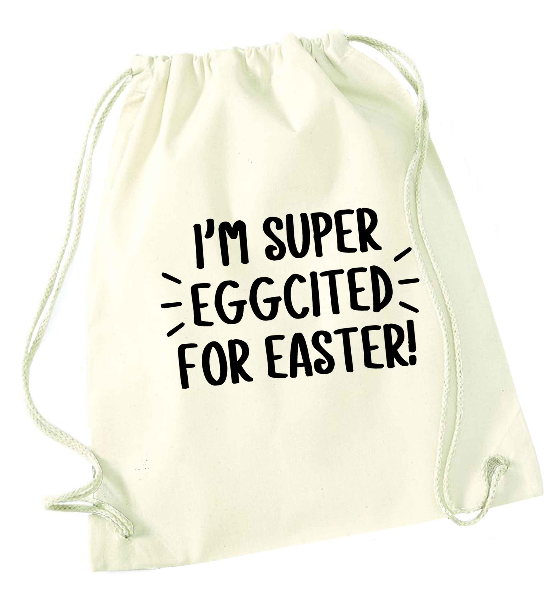 I'm super eggcited for Easter natural drawstring bag