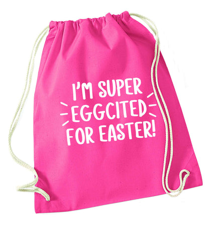 I'm super eggcited for Easter pink drawstring bag
