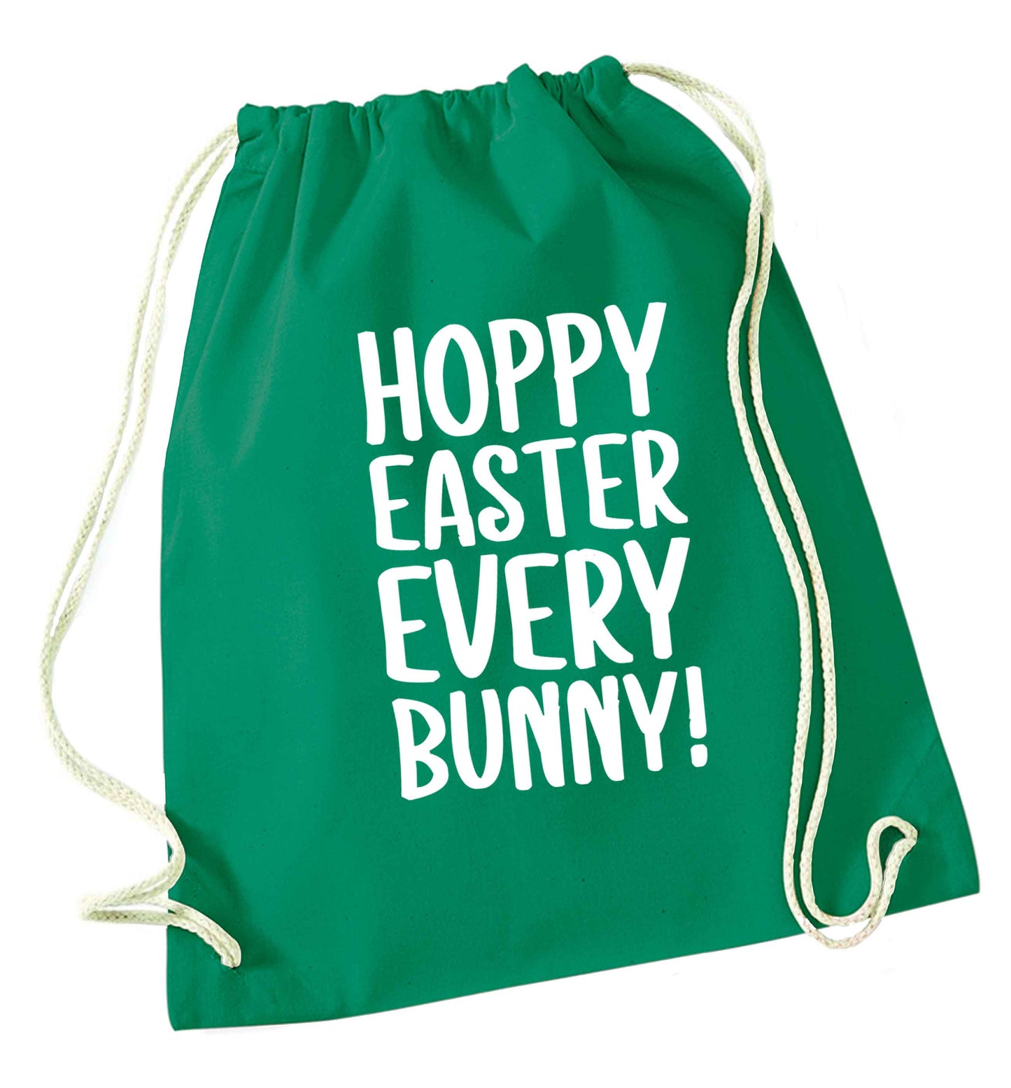 Hoppy Easter every bunny! green drawstring bag