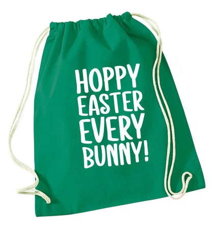 Hoppy Easter every bunny! green drawstring bag