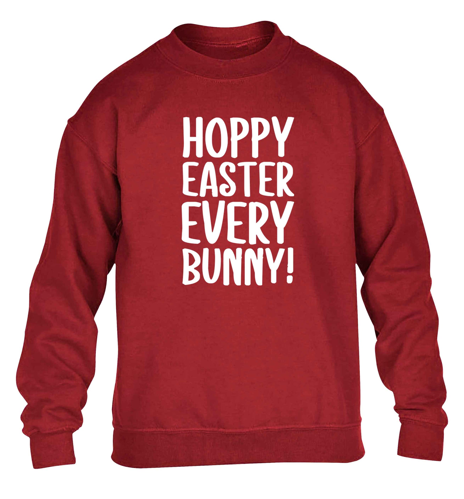 Hoppy Easter every bunny! children's grey sweater 12-13 Years