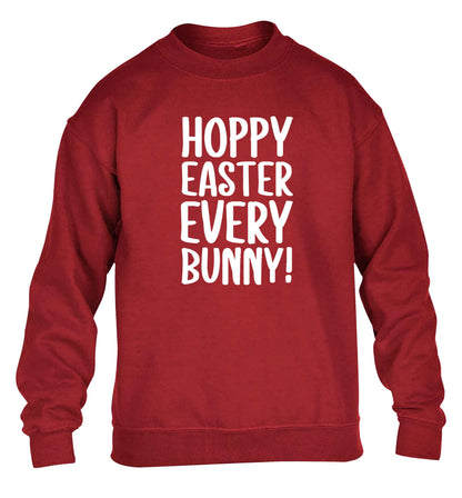 Hoppy Easter every bunny! children's grey sweater 12-13 Years
