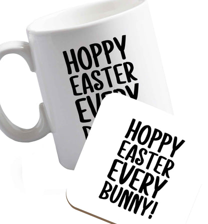 10 oz Favourite Type Pan Pancake ceramic mug and coaster set right handed