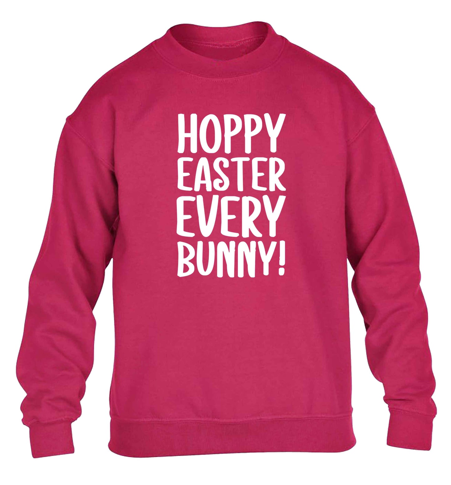 Hoppy Easter every bunny! children's pink sweater 12-13 Years