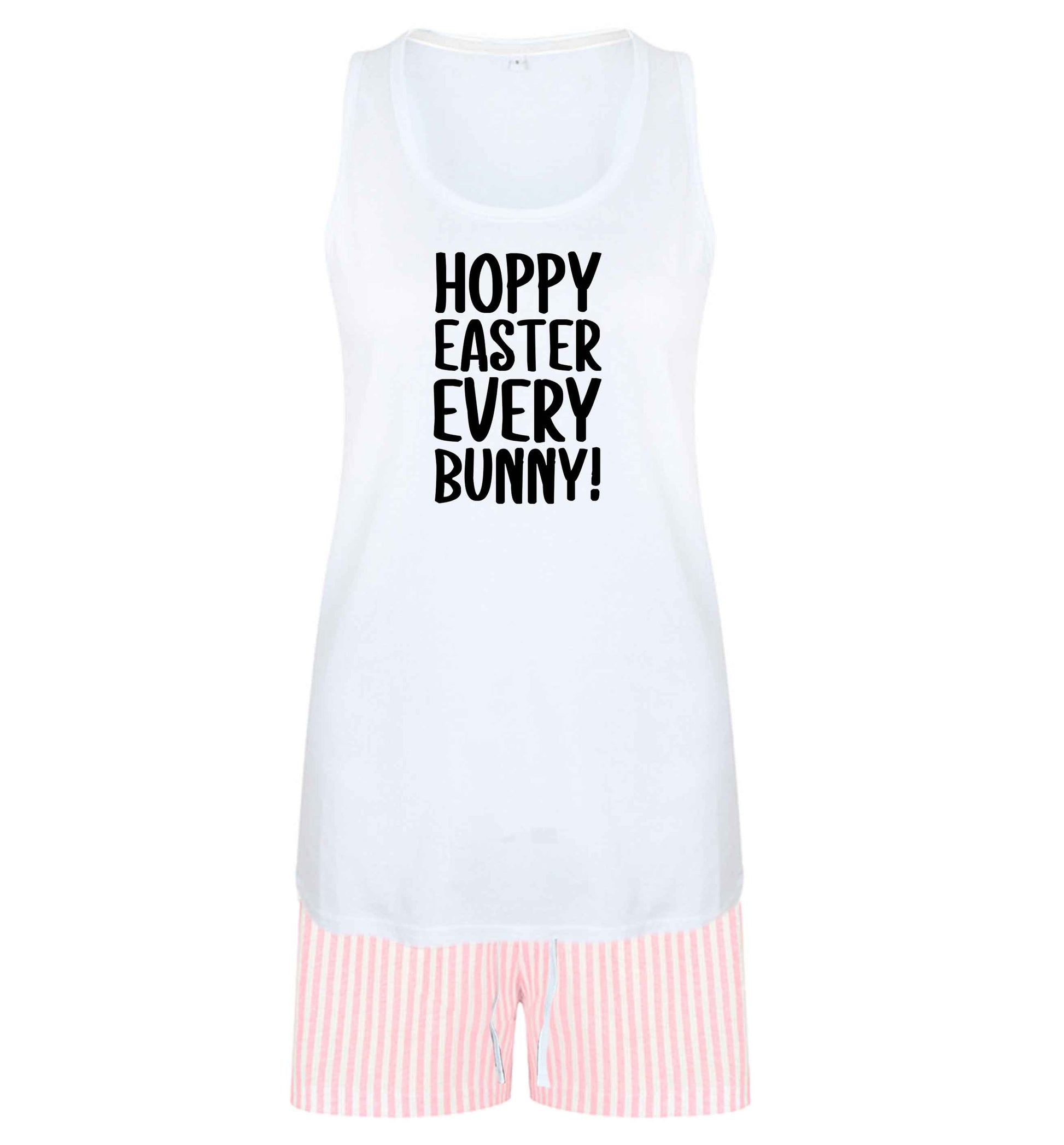 Hoppy Easter every bunny! size XL women's pyjama shorts set in pink 