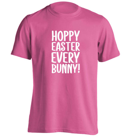 Hoppy Easter every bunny! adults unisex pink Tshirt 2XL