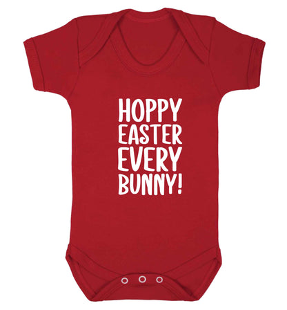 Hoppy Easter every bunny! baby vest red 18-24 months