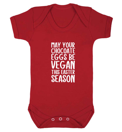 Easter bunny approved! Vegans will love this easter themed baby vest red 18-24 months