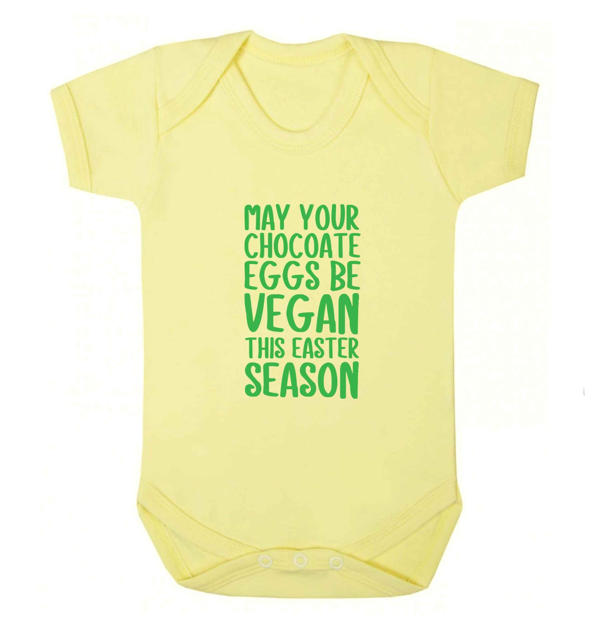 Easter bunny approved! Vegans will love this easter themed baby vest pale yellow 18-24 months