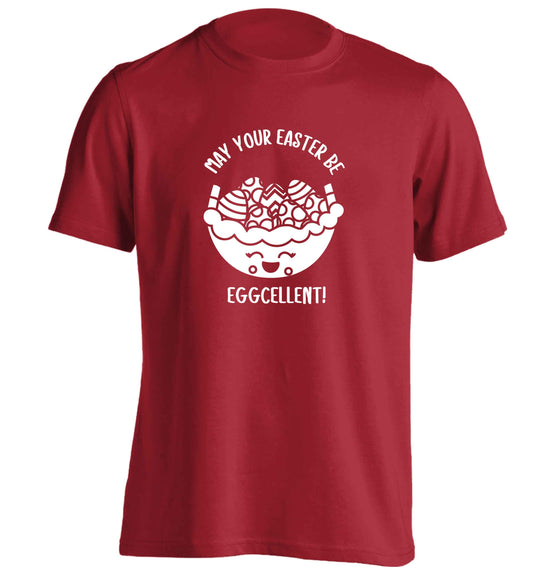 May your Easter be eggcellent adults unisex red Tshirt 2XL