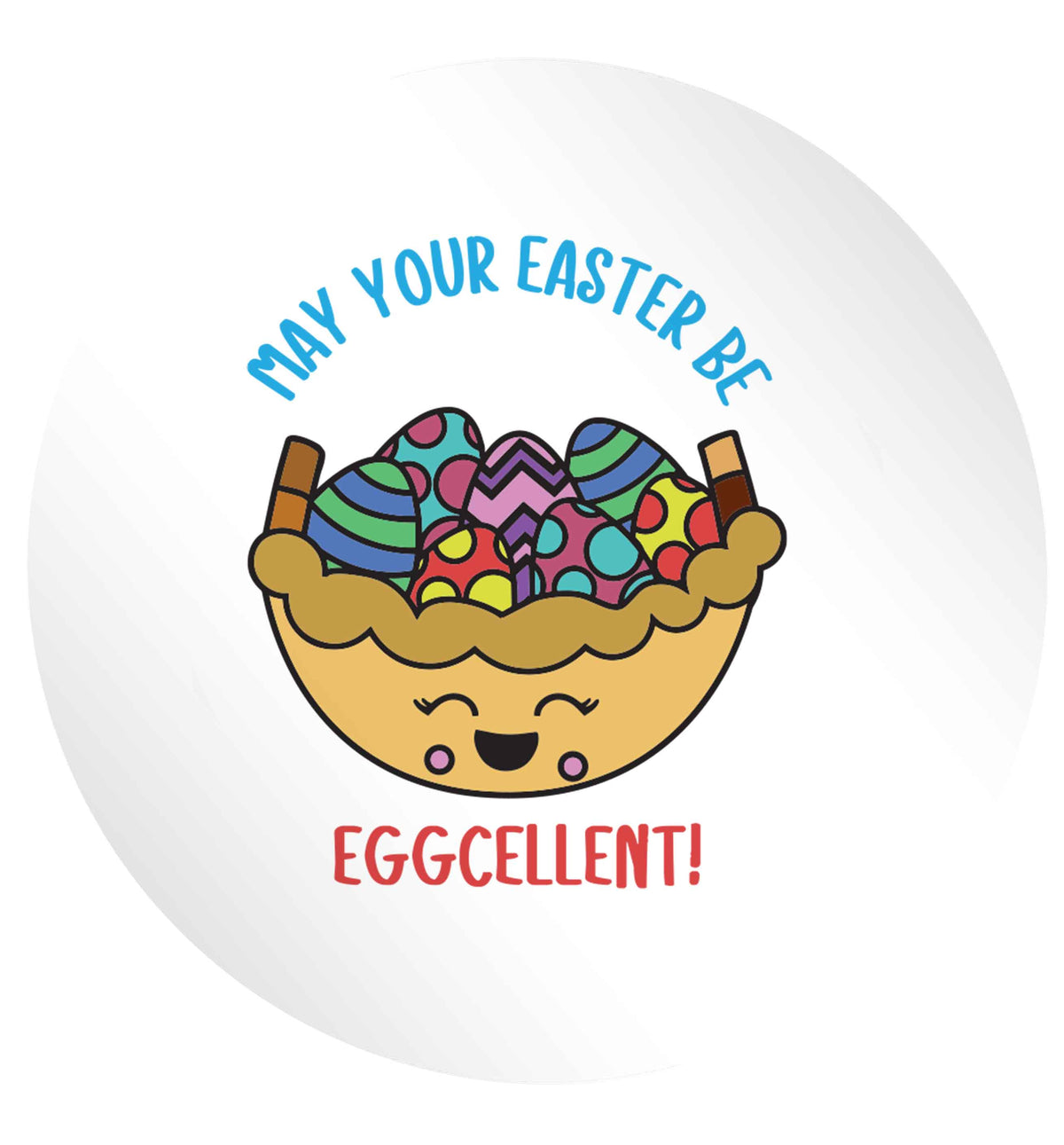 May your Easter be eggcellent 24 @ 45mm matt circle stickers
