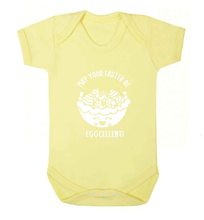 May your Easter be eggcellent baby vest pale yellow 18-24 months