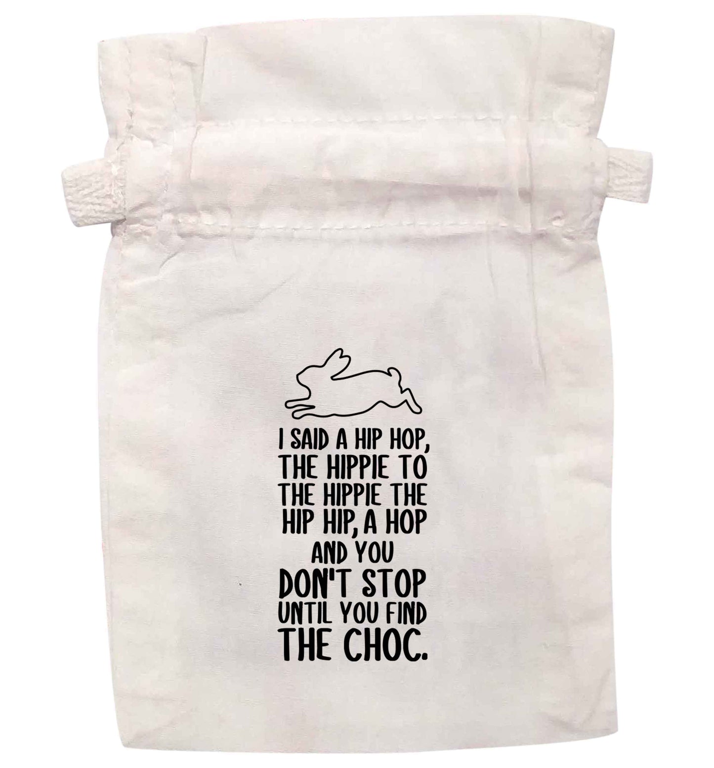 Don't stop until you find the choc | XS - L | Pouch / Drawstring bag / Sack | Organic Cotton | Bulk discounts available!