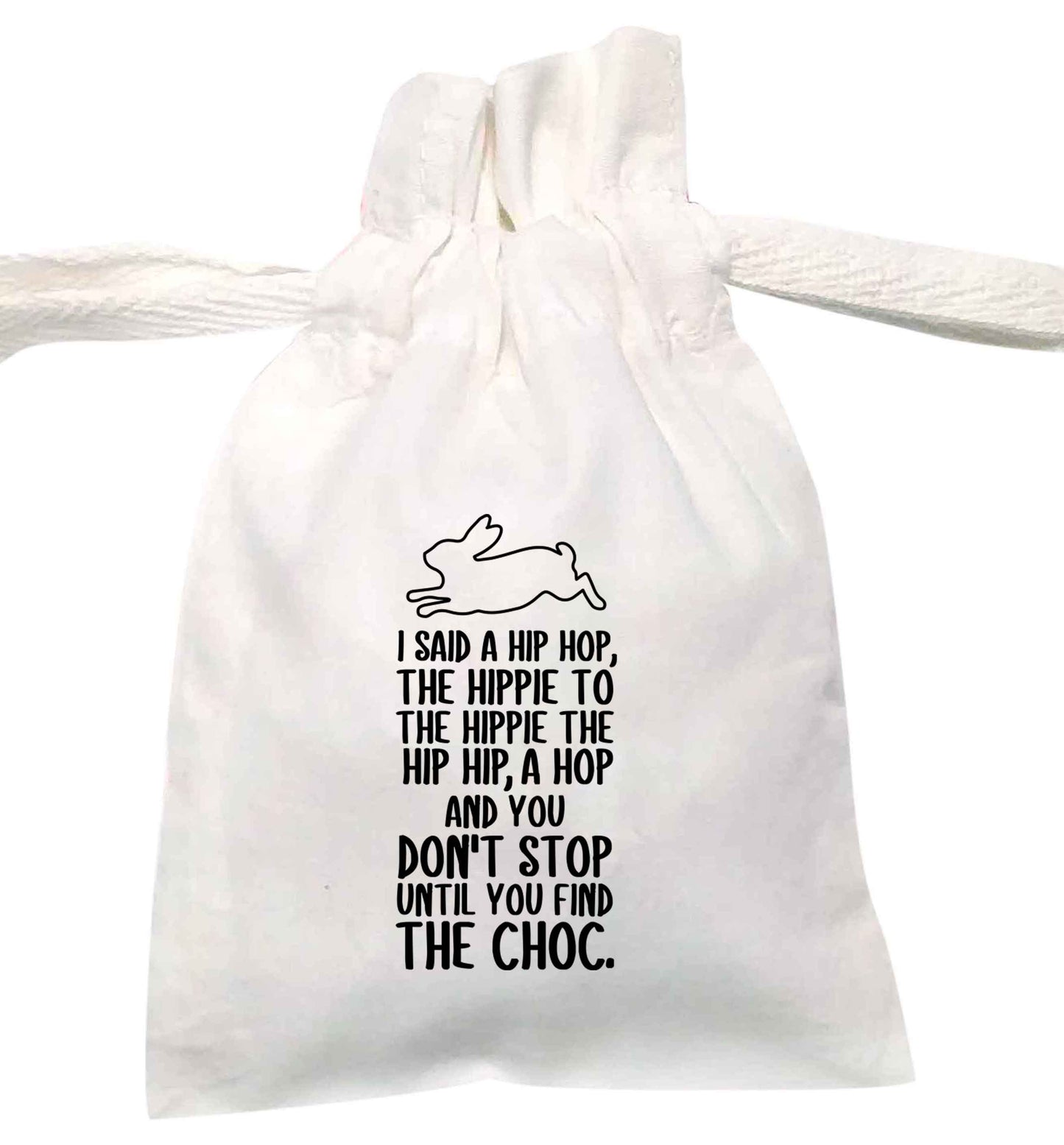 Don't stop until you find the choc | XS - L | Pouch / Drawstring bag / Sack | Organic Cotton | Bulk discounts available!