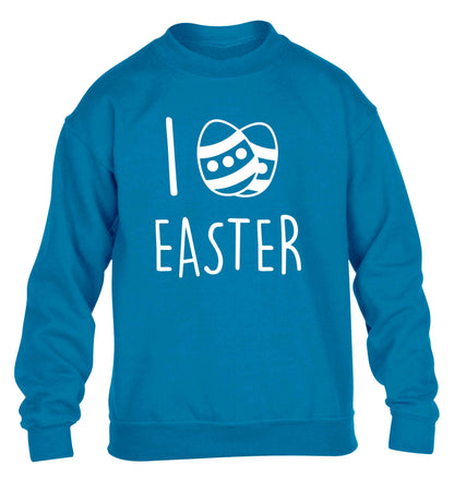 I love Easter children's blue sweater 12-13 Years