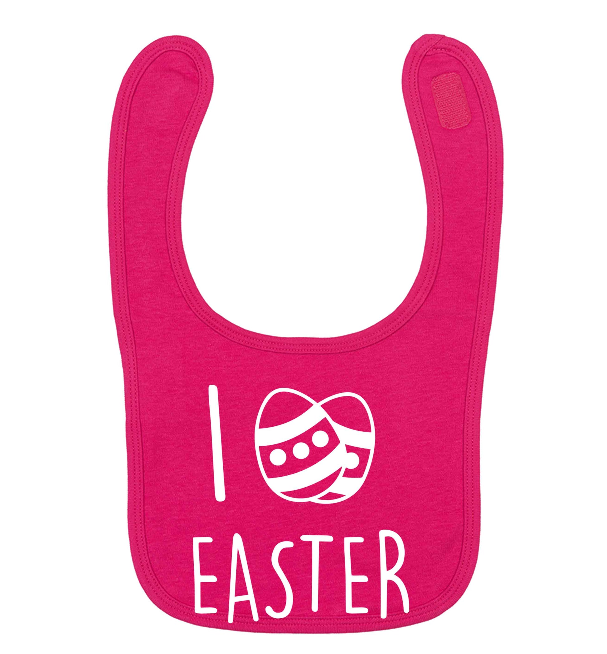 I love Easter dark pink baby bib