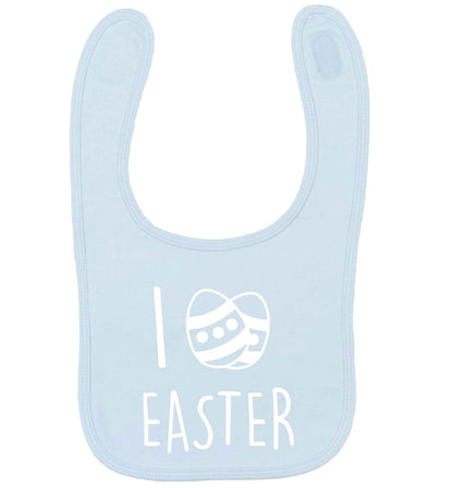 I love Easter pale blue baby bib