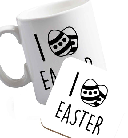 10 oz Favourite Type Pan Pancake ceramic mug and coaster set right handed