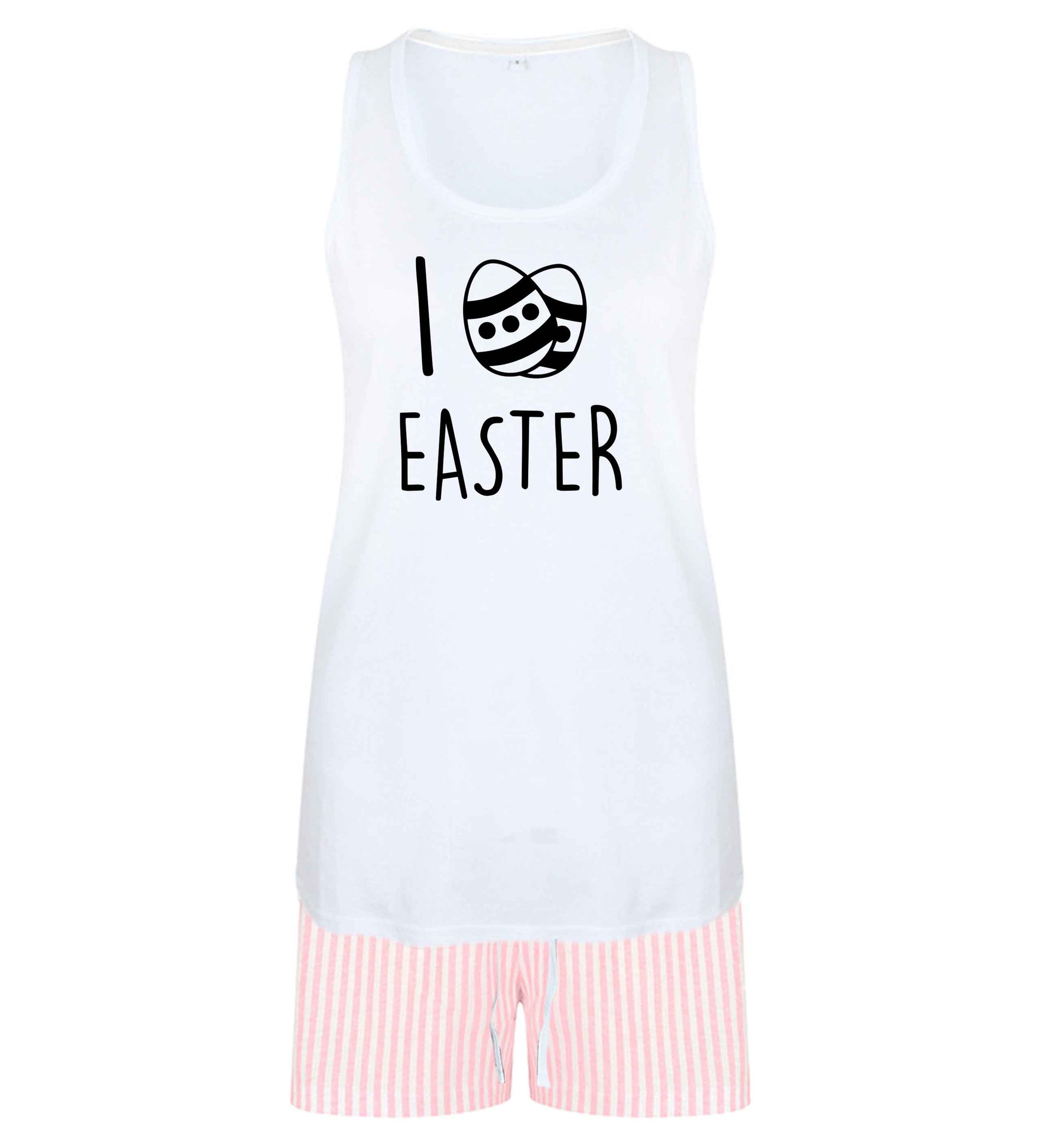 I love Easter size XL women's pyjama shorts set in pink 