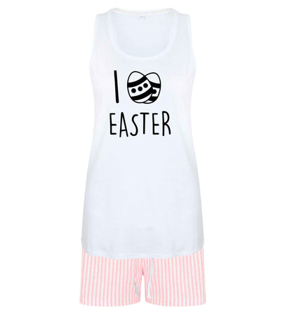 I love Easter size XL women's pyjama shorts set in pink 