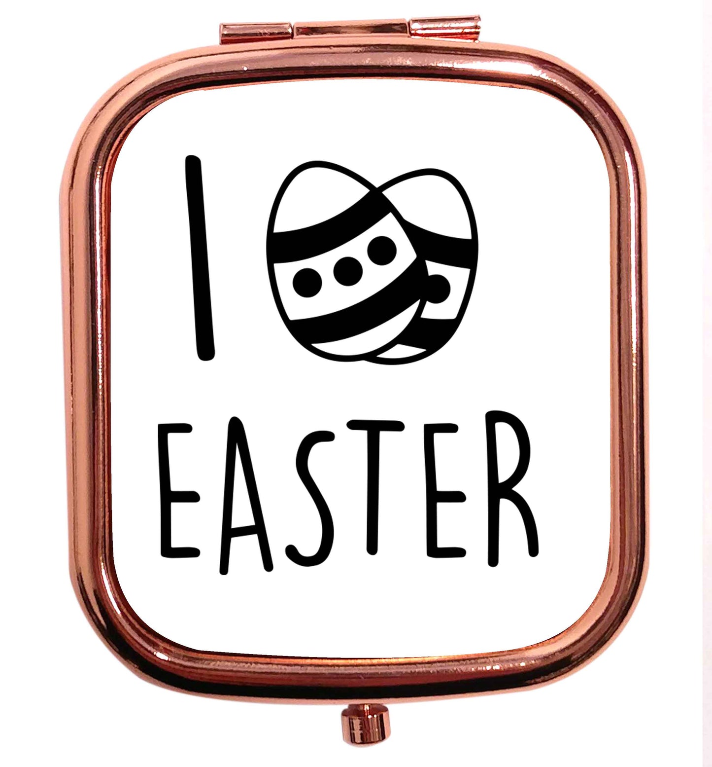I love Easter rose gold square pocket mirror