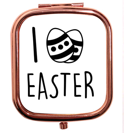 I love Easter rose gold square pocket mirror