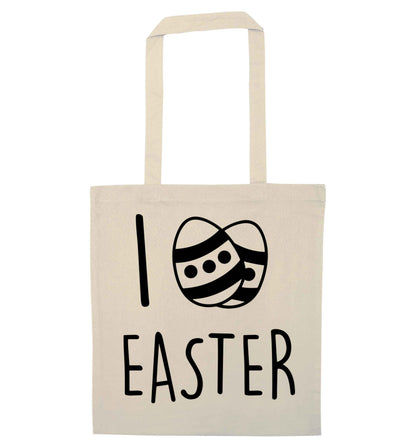I love Easter natural tote bag