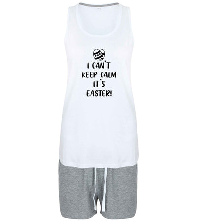 I can't keep calm it's Easter size XL women's pyjama shorts set in grey