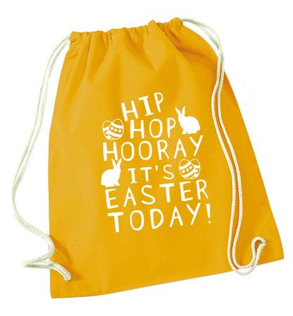 Hip hip hooray it's Easter today! mustard drawstring bag