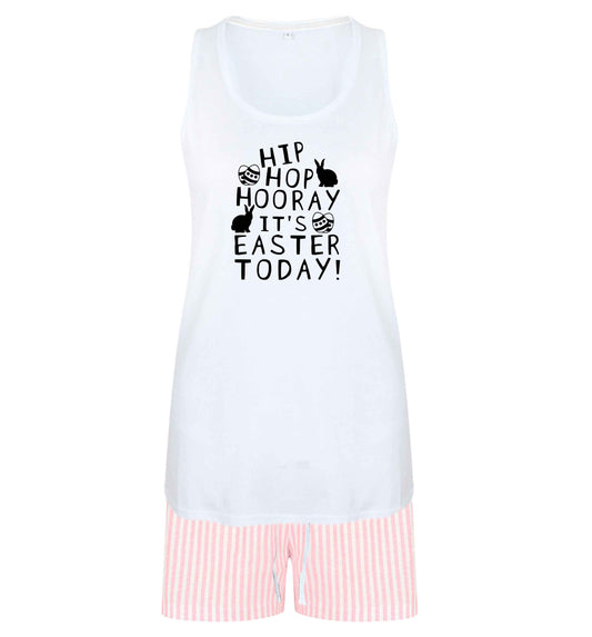 Hip hip hooray it's Easter today! size XL women's pyjama shorts set in pink 