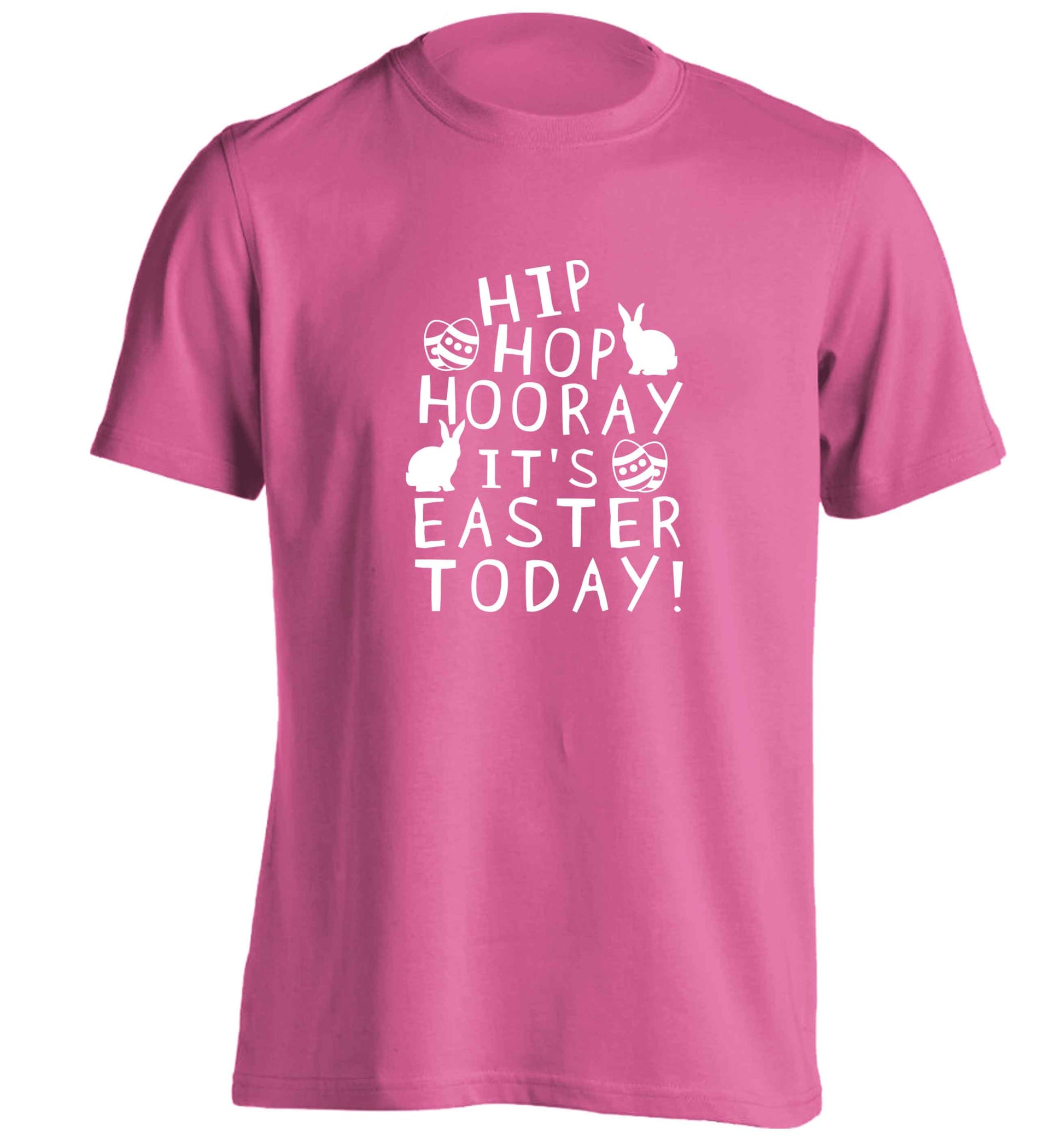 Hip hip hooray it's Easter today! adults unisex pink Tshirt 2XL